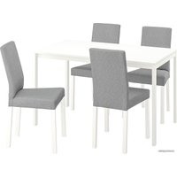 Обеденная группа Ikea Мельторп/Кэттил 394.282.04 (белый/книса светло-серый)