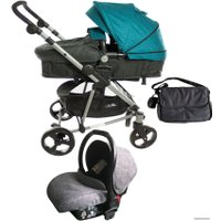 Универсальная коляска ForKiddy Siesta (3 в 1, бирюзовый)