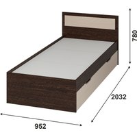 Кровать Тащи в дом Гармония КР608 90х200 (венге/дуб белфорд)