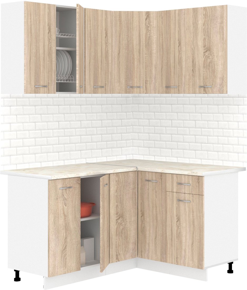 

Готовая кухня Кортекс-мебель Корнелия Лира 1.5x1.3 (дуб сонома/королевский опал)