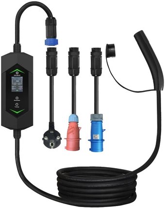 Зарядная станция Auxus Tesla Nacs 6-32A, Wi-Fi (7 кВт, 1 фаза), сменные вилки