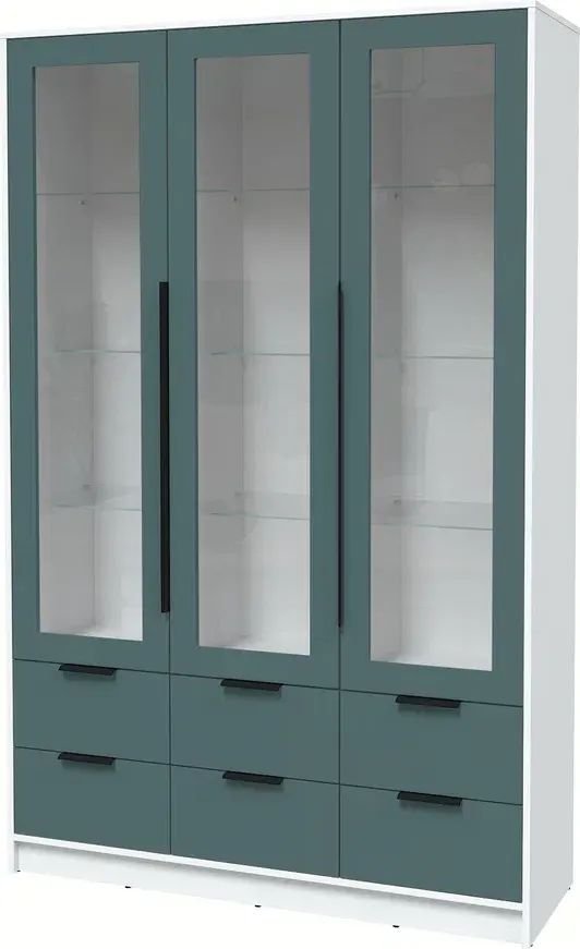 

Шкаф-витрина Интерлиния Концепт КТ-ШВ3 Глосс (белый платинум/верде)