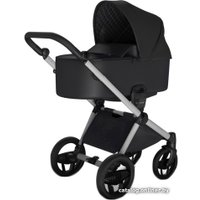 Универсальная коляска Invictus V-Pram (3 в 1, черный/золотистый, серебристая рама)