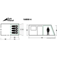 Кемпинговая палатка Trek Planet Vario 4 (зеленый)