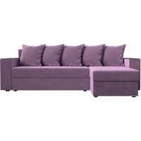 Угловой диван Лига диванов Дубай лайт правый 114167 (микровельвет сиреневый)