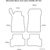 Комплект ковриков для авто Alicosta Mercedes-Benz CLK W208 97-03 (салон, ЭВА ромб, серый)