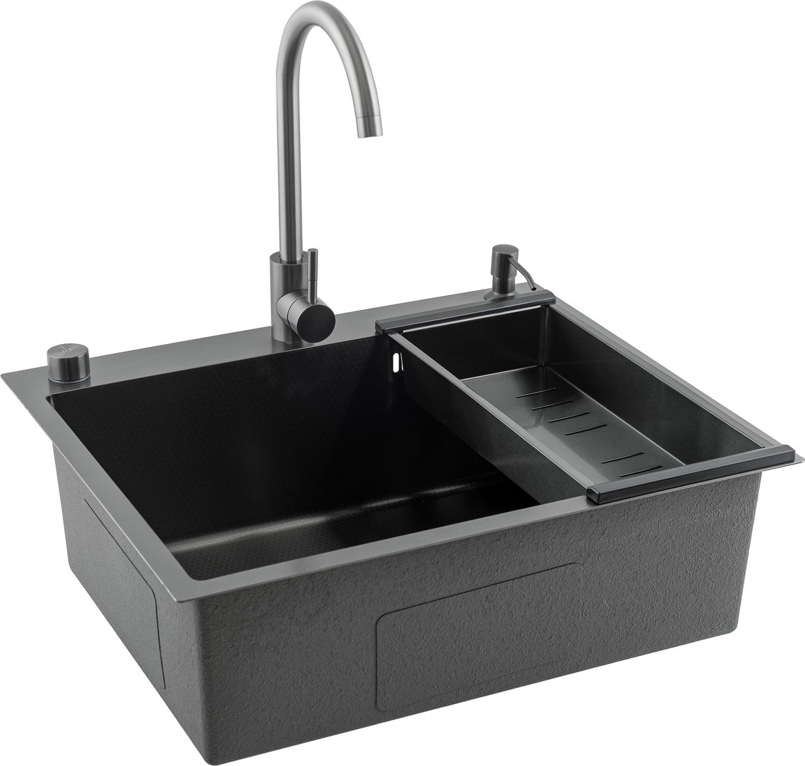 

Кухонная мойка Futur FK 5550 Eco Embossing Pop-up Mixer plus (Black Nano)