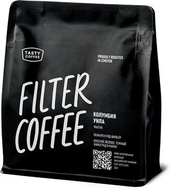 Кофе Tasty coffee Колумбия Уила зерновой 250 г