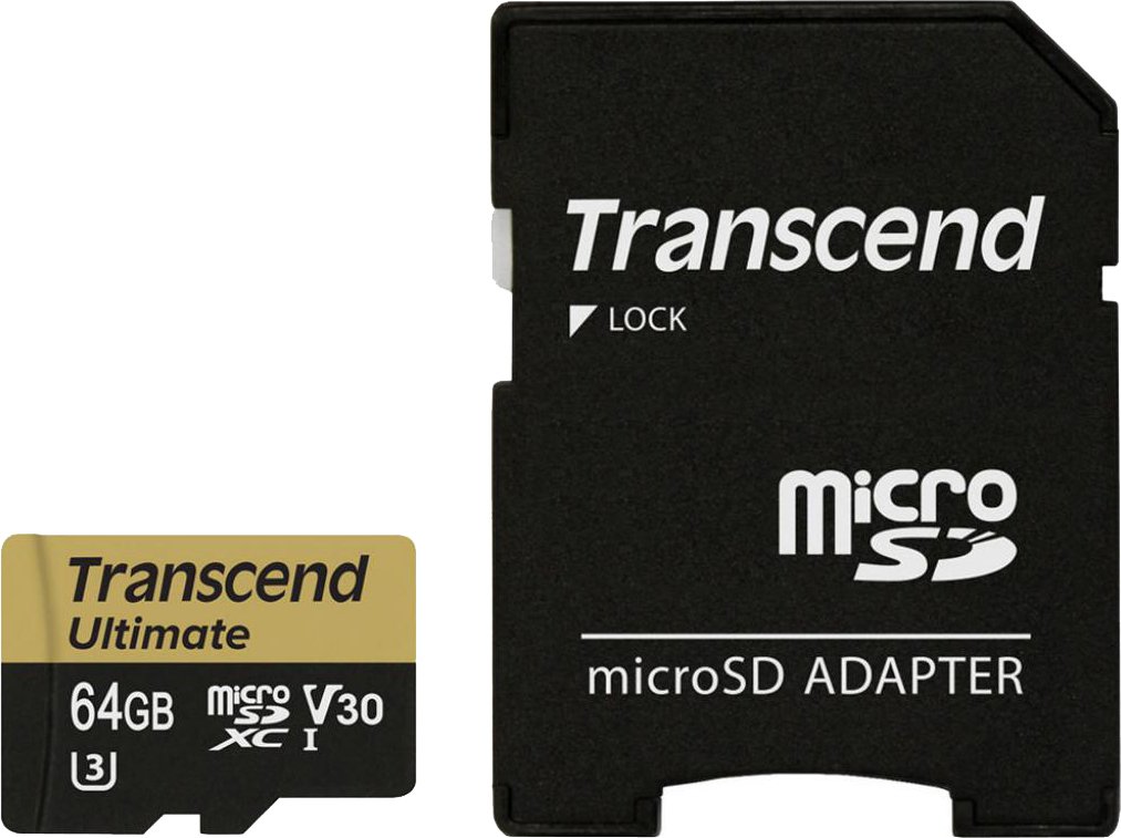 

Карта памяти Transcend Ultimate microSDXC UHS-I U3M 64GB + адаптер [TS64GUSDU3M]