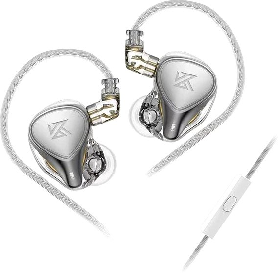 

Наушники KZ Acoustics ZEX Pro (с микрофоном, серебристый)