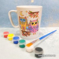 Набор для создания поделок/игрушек Раскрась и подари Кружка-раскраска Совята cup-1007