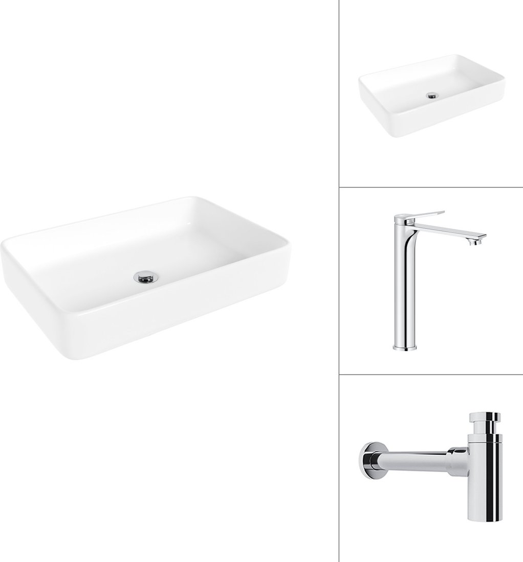 Умывальник Lauter 21842 + Rio 21AM12672 с сифоном 21635CH (хром)