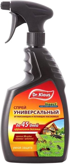 

Спрей от насекомых Dr. Klaus Универсальный от летающих и ползающих насекомых DK04260011 (750 мл)