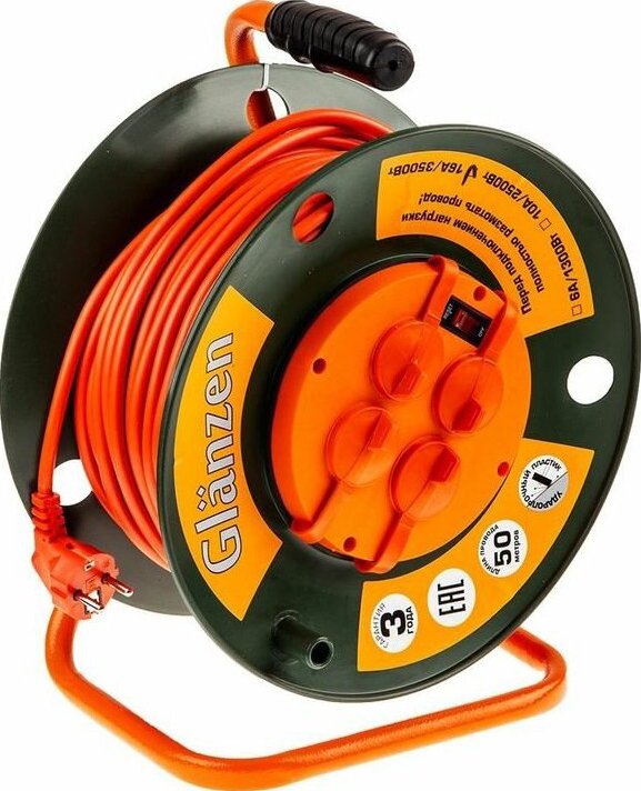 

Удлинитель на катушке Glanzen EB-50-007 (50 м, оранжевый)