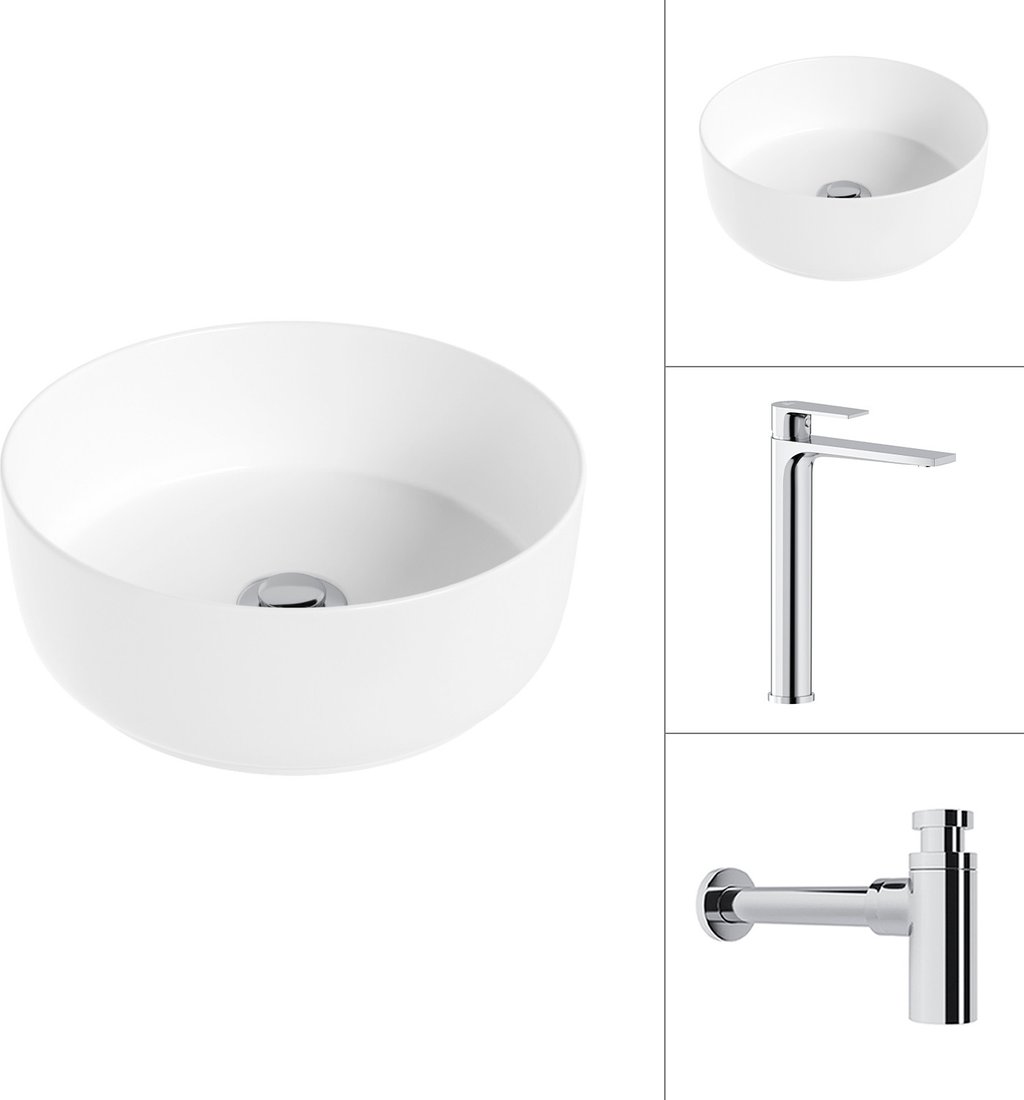 

Умывальник Lauter 21499-31 + Reef 21CK8678C с сифоном 21635CH (хром)