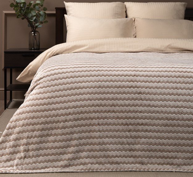 

Плед Tex Republic Absolute Зигзаг двухцветный Flannel 200x220 92573 (бежевый)