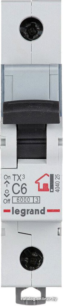 Выключатель автоматический Legrand TX3 1P C 6A 6кА 1M 404025