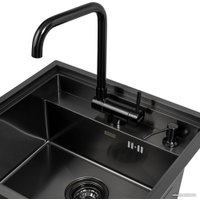 Кухонная мойка ARFEKA AF 520*490 + AF FSS304 + ZP DS BLACK PVD NANO