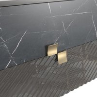 Тумба Involux ТВ Неаполь 6162 (черный мрамор/графит/черный глянец/металл золото)