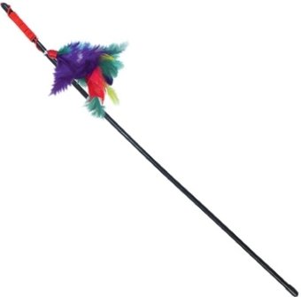 Игрушка для кошек Triol Удочка-дразнилка Радужные перья B085 50 см