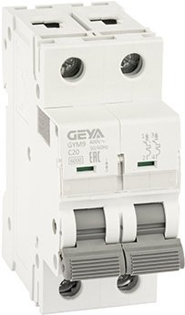 

Выключатель автоматический GEYA GYM9 2P 20А C 6кА GYM92P20C