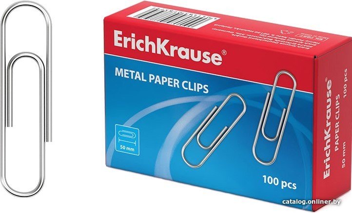 Скрепки Erich Krause оцинкованные 50 мм 7857 (100 шт)