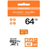 Карта памяти BreezyTech Ultra microSDXC Class 10/A2/V30 64GB (без адаптера)