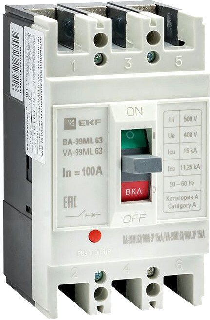 

Выключатель автоматический EKF Basic ВА-99МL 63100А 3P 15кА mccb99-63-100mi