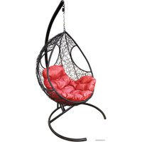 Подвесное кресло M-Group Долька 11150406 (черный ротанг/красная подушка)