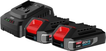 Аккумулятор с зарядным устройством Deli EDE-CM20A2E (20В/2x2 Ah + 20В)