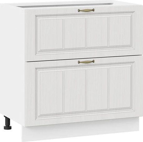 

Шкаф напольный Трия Лина 1Н8Я2 с двумя ящикам (белый/белый)