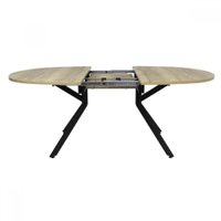 Кухонный стол Виста Оттава 100x150/195 (дуб натуральный/муар черный)