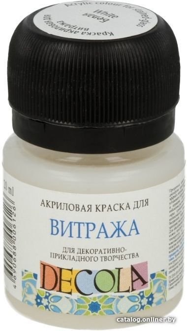 Акриловая краска Decola Для витража 4226104 (белый, 20 мл)