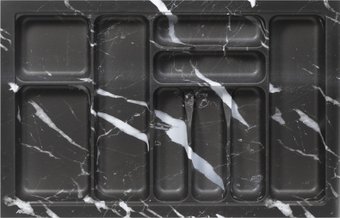 Лоток для столовых приборов AKS 800 Marble 735x485 (черно-серый мрамор)