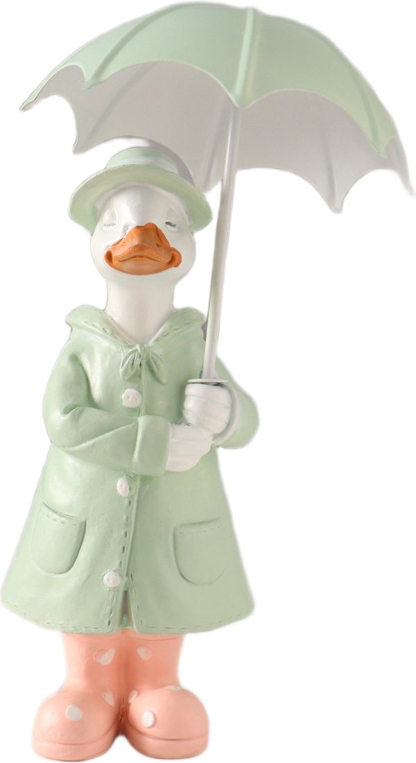 Статуэтка Sima-Land Утка в зеленом дождевике под зонтом 10583262