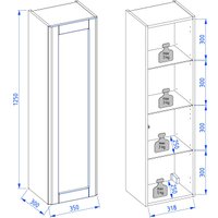  Lauter Шкаф-полупенал Estel 35 (серо-зеленый полуматовый) в Солигорске