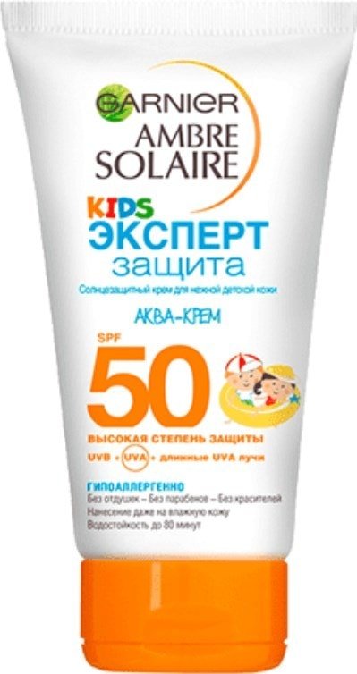 

Крем солнцезащитный Garnier Аква-крем детский солнцезащитный Ambre Solaire SPF50 150 мл