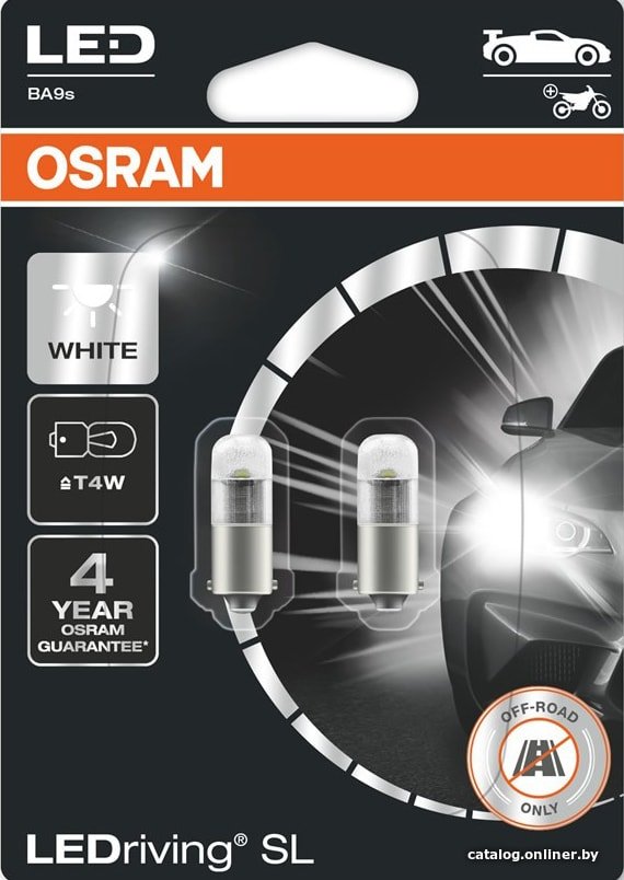 Светодиодная лампа Osram T4W LEDriving White 2шт