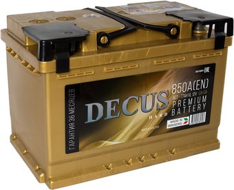 Автомобильный аккумулятор DECUS 6СТ- 77 золото п.п. (77 А·ч)