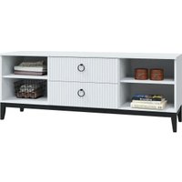 Тумба MLK Шарлиз с 2 дв. и 2 ящ. (белое сияние/белый снег)