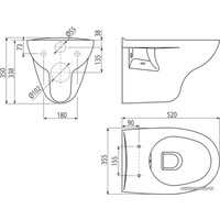 Унитаз подвесной Alcaplast 5 в 1 Rimflow + AM101/1120 + М671