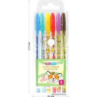 Набор гелевых ручек ArtSpace Милые зверушки с блестк. GPCA06_53142 (6 цв)