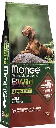 

Сухой корм для собак Monge BWild Grain Free Adult Lamb (12 кг)