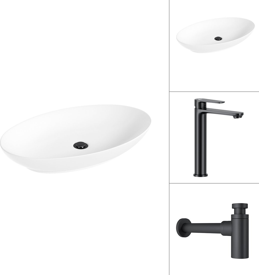 

Умывальник Lauter 21571 + Moon 21СК8691BS с сифоном 21635B (черный матовый)