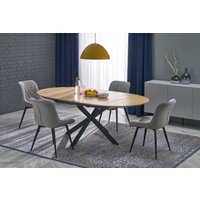Кухонный стол Halmar Acord 120-200/120/75 (натуральный/черный)