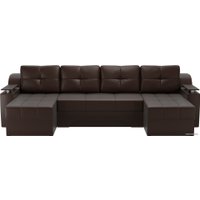 П-образный диван Лига диванов Сенатор 28919 (экокожа, коричневый)