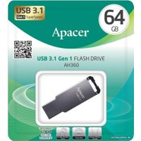 USB Flash Apacer AH360 64GB (черный)