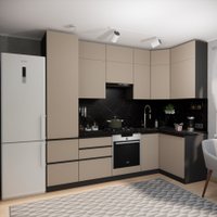 Готовая кухня ВерсоМебель Эко Премиум 1.2x2.7 правая (глиняный серый/ст. тунис) в Солигорске