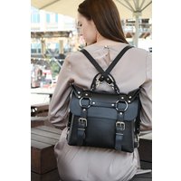 Женская сумка Killtoday B&J midi (черный зернистый/гладкий)