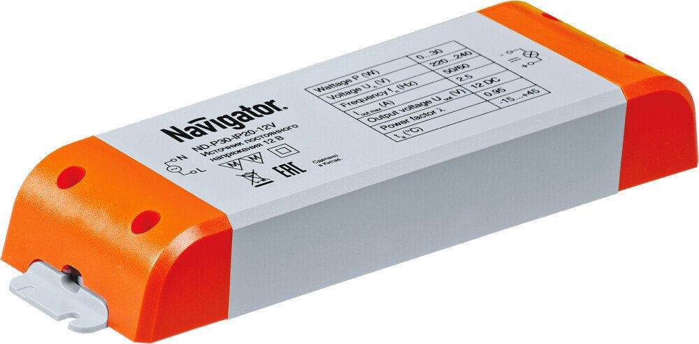 

Светодиодный драйвер Navigator ND-P30-IP20-12V
